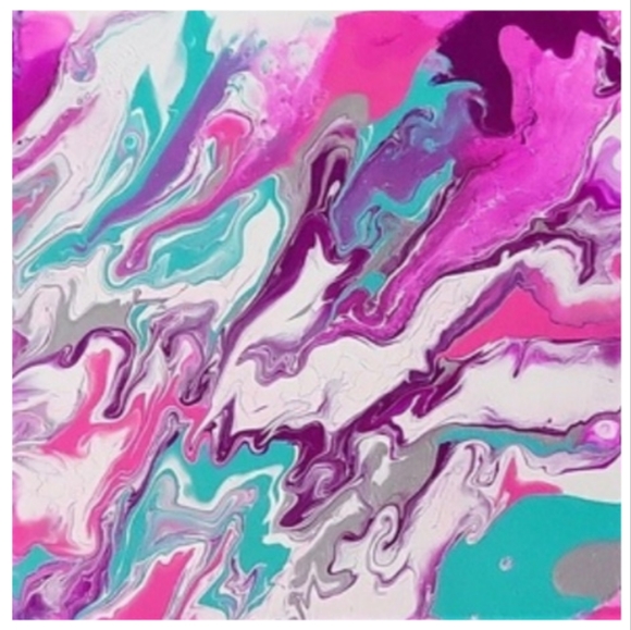 Hand Crafted Abstract Canvas Painting 12 x 12 Inches - Picture 2 of 4